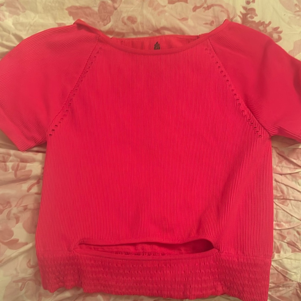 free people top with cutout short sleeve m-l